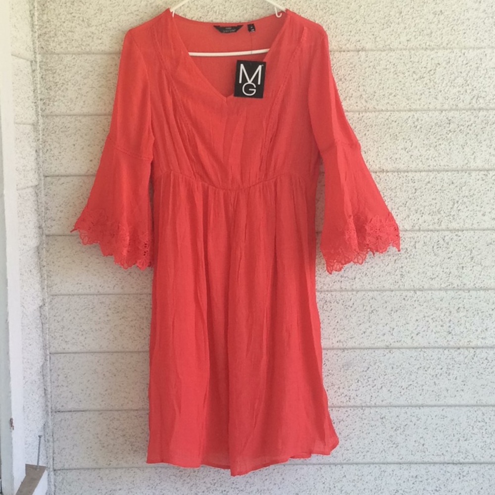 Spring/summer dress in coral. NEW